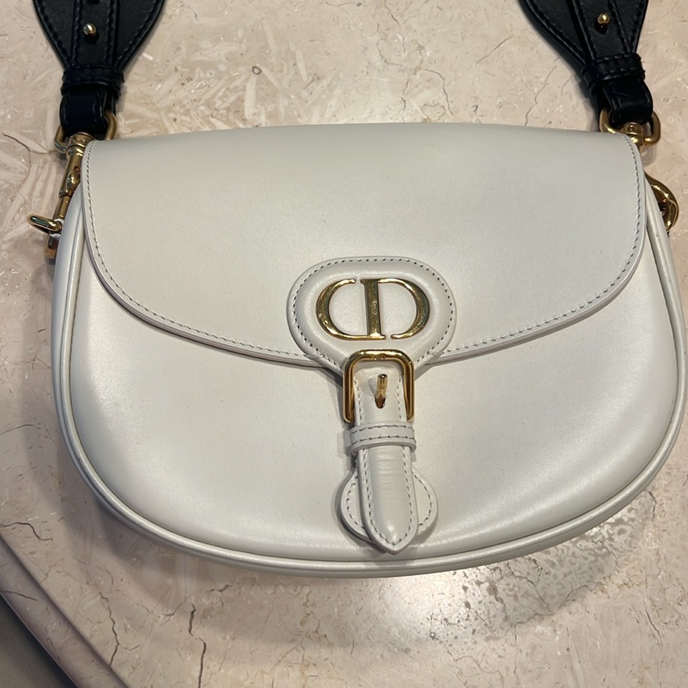 Dior White Leather Crossbody Bag with Gold Hardware - Picture 3 of 16